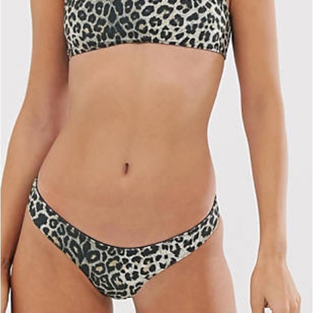 NWT All Saints Olivia Leopard Reversible Bikini Bottom